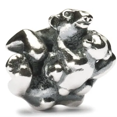 Trollbeads Women's Polar Bear & Baby Bead Charm In Silver In Metallic