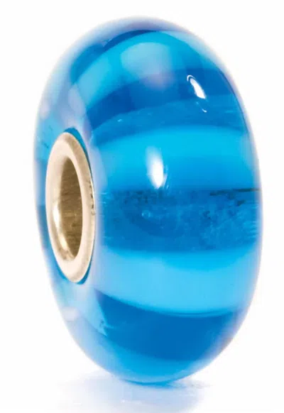 Trollbeads Women's Stripe Glass Bead Charm In Turquoise In Blue