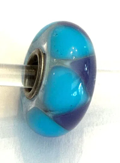 Trollbeads Women's Universal Beads Charm In Unique Teal/purple Triangles In Blue