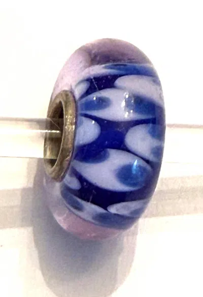 Trollbeads Women's Universal Charm Bead In Unique Clear Bead/blue Design In Multi