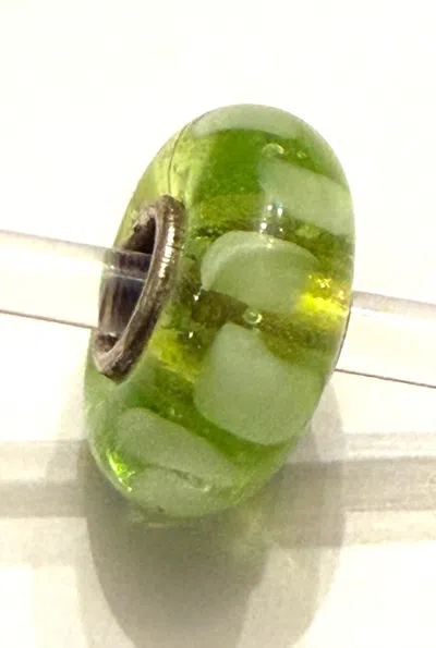 Trollbeads Women's Universal Charm Bead In Unique Green/white Stripes
