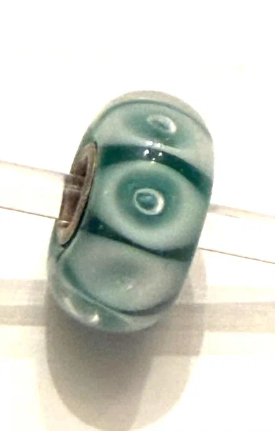 Trollbeads Women's Universal Charm Bead In Unique Green/white With Bubbles