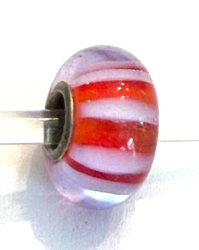 Trollbeads Women's Universal Charm Bead In Unique Red/lilac Stripes Bead In Multi