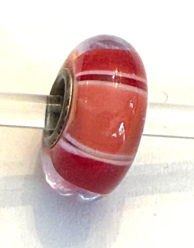 Trollbeads Women's Universal Charm Bead In Unique Red/peach Stripe