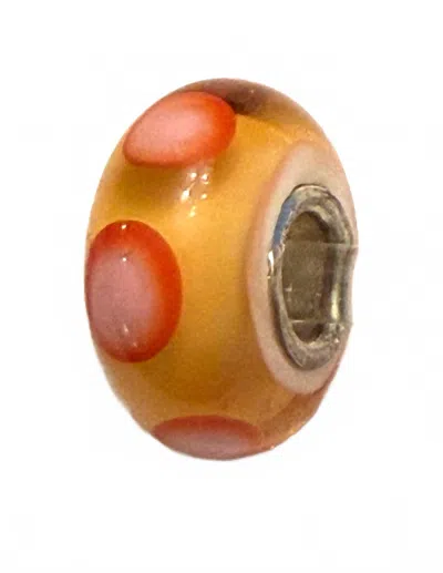 Trollbeads Women's Universal Spots Glass Bead Charm In Unique Yellow With Orange In Gold