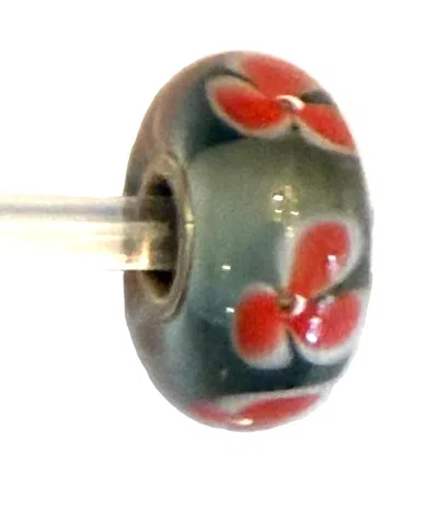 Trollbeads Women's Universal Unique Flower Bead Charm In Green/ Red In Multi