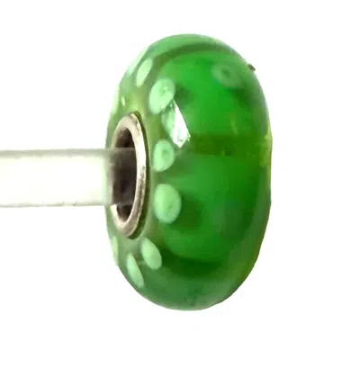 Trollbeads Women's Universal Unique Stripe Dot Bead Charm In Green
