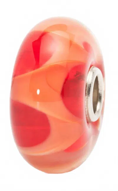 Trollbeads Women's Wave Glass Bead Charm In Coral In Orange