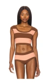Tropic Of C Ballet Bikini Top In Pink & Tobacco