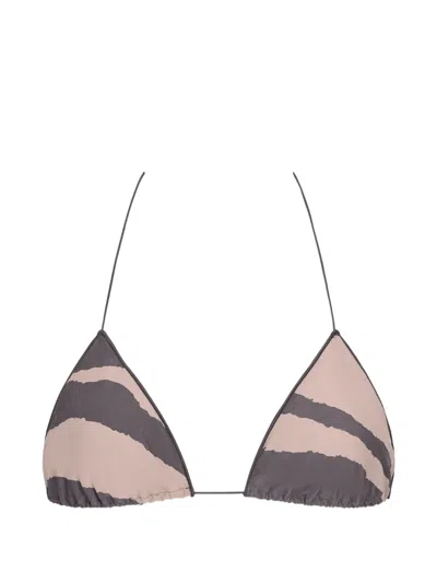 Tropic Of C C Zebra-print Bikini Top In Multi