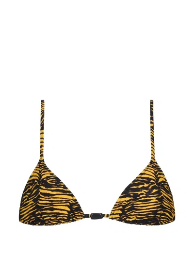 Tropic Of C Equator Tiger-print Bikini Top In Brown