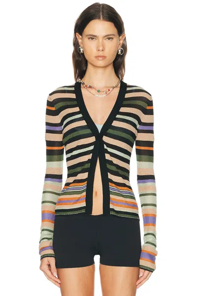 Tropic Of C Linear Cardigan In Black