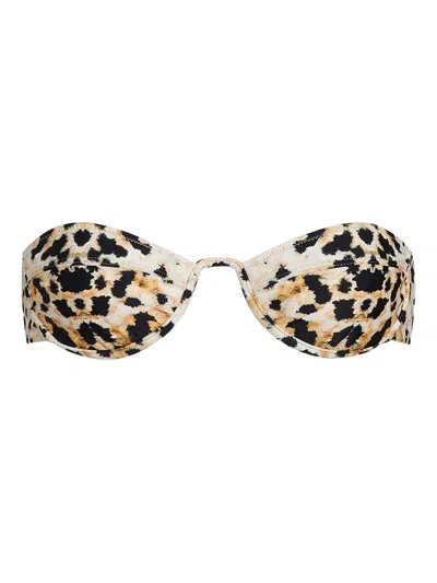 Tropic Of C Mariel Animal-print Bikini Top In Multi