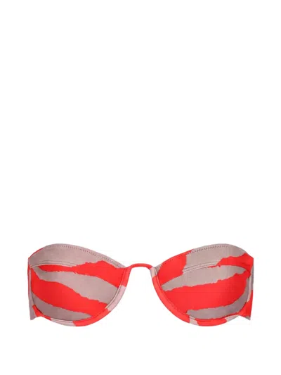Tropic Of C Mariel Zebra-print Bikini Top In Multi