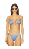 Tropic Of C Ona Equator Triangle Bikini Top In Blue