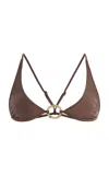 Tropic Of C Orb Low-rise Bikini Top In Brown