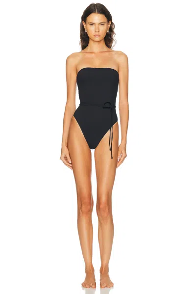 Tropic Of C Orb Strapless One Piece Swimsuit In Black