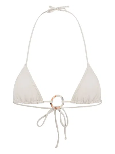 Tropic Of C Ring-detail Triangle Bikini Top In White