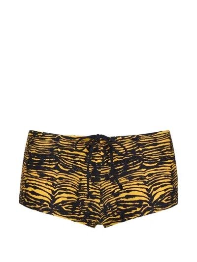 Tropic Of C Santorini Banana-print Bikini Shorts In Yellow