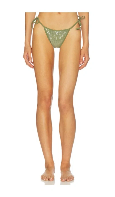 Tropic Of C Sequin Praia Bikini Bottom In Green