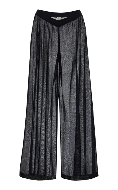 Tropic Of C Sheer Palazzo Pant In Black