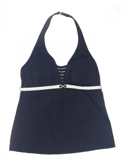 Pre-owned Tropical Escape Swimsuit Top Blue Solid Pattern Swimwear