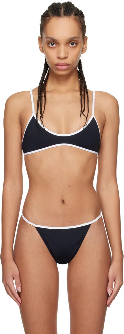 Tropics Of C Black & White Sculpting Rio Bikini Top In Black / White
