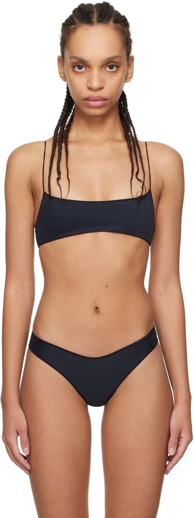 Tropics Of C Black 'the C Bralette' Bikini Top In Black Terra