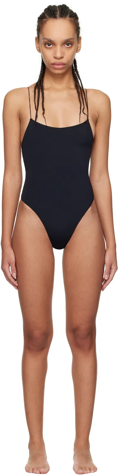 Tropics Of C Black 'the Sculpting C' One-piece Swimsuit In Black Compression