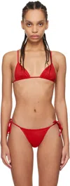 Tropics Of C Red Equator Bikini Top In Poppy