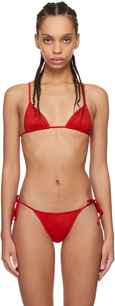 Tropics Of C Red Equator Bikini Top In Poppy