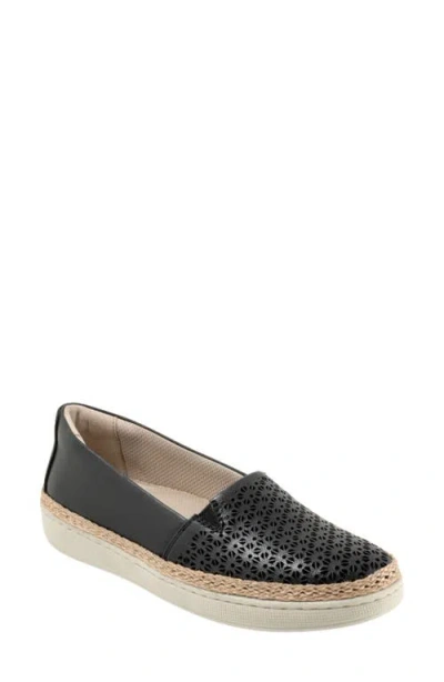 Trotters Accent Perf Espadrille Slip-on Sneaker In Black