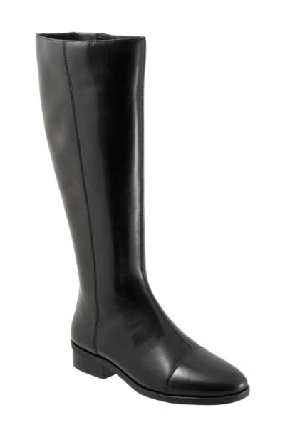 Trotters Alexis Cap Toe Knee High Boot In Black