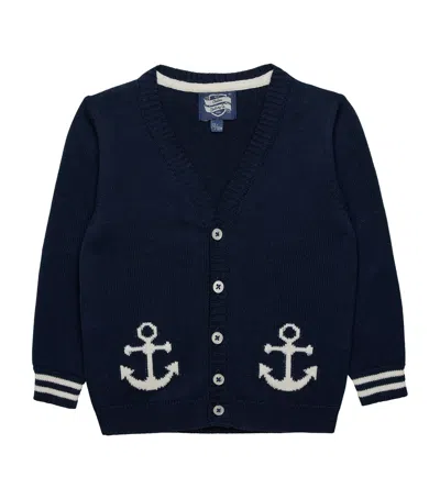 Trotters Kids'  Anchor Cardigan In Black