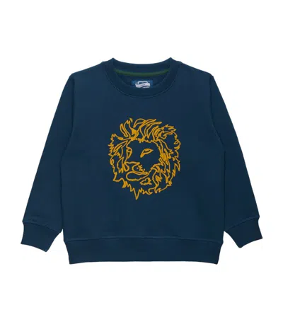 Trotters Kids' Augustus Lion Sweatshirt (2-5 Years) In Blue