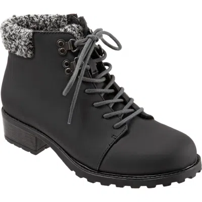 Trotters Becky 2.0 Bootie In Black Vegan/grey