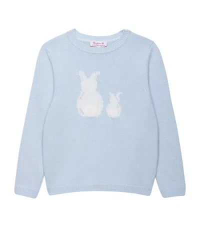 Trotters Kids' Bella Bunny Sweater In Blue