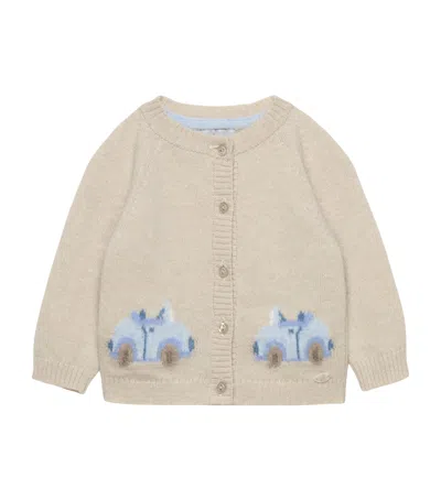 Trotters Kids' Benji Car Cardigan In Neutral