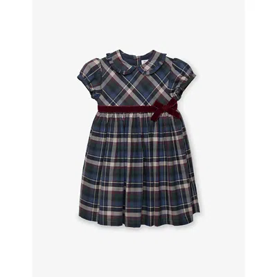 Trotters Kids' Bonnie Tartan Cotton Dress 2-11 In Blue