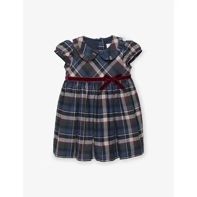 Trotters Kids' Bonnie Tartan Cotton Dress 3-24 In Blue