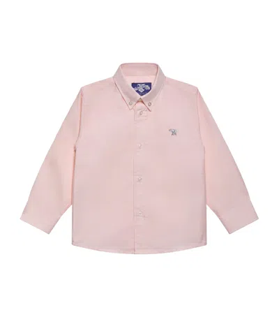 Trotters Kids' Button-up Thomas Shirt In Pink