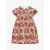 Trotters Carline Rose-print Cotton Dress 2-11 Y In Red Carline Rose