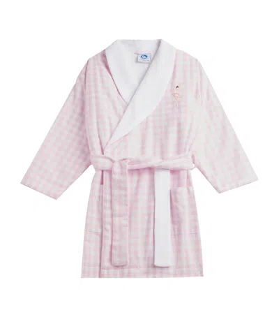 Trotters Kids' Check Ballerina Margot Bathrobe In Gray