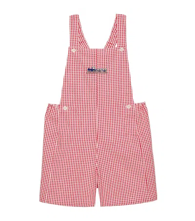 Trotters Kids' Cotton Alexander Dungarees In Red
