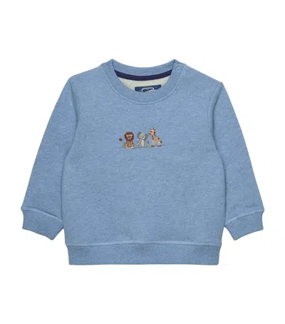 Trotters Kids'  Cotton Augustus & Friends Sweatshirt In Blue