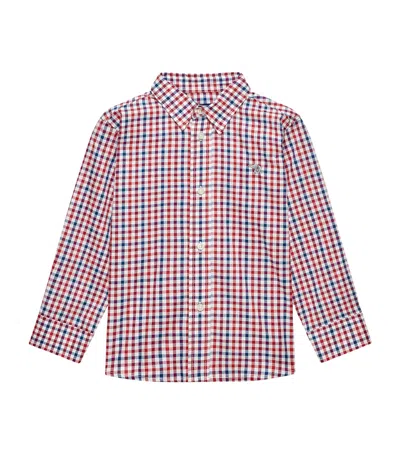 Trotters Kids' Cotton Check Oliver Shirt In Red