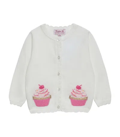 Trotters Kids' Cotton Cupcake Cardigan In White