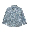 Trotters Cotton Dinosaur Shirt In Blue