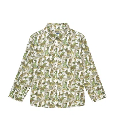 Trotters Kids' Cotton Dinosaur Shirt In Green
