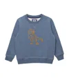 Trotters Cotton Dinosaur Sweatshirt In Blue